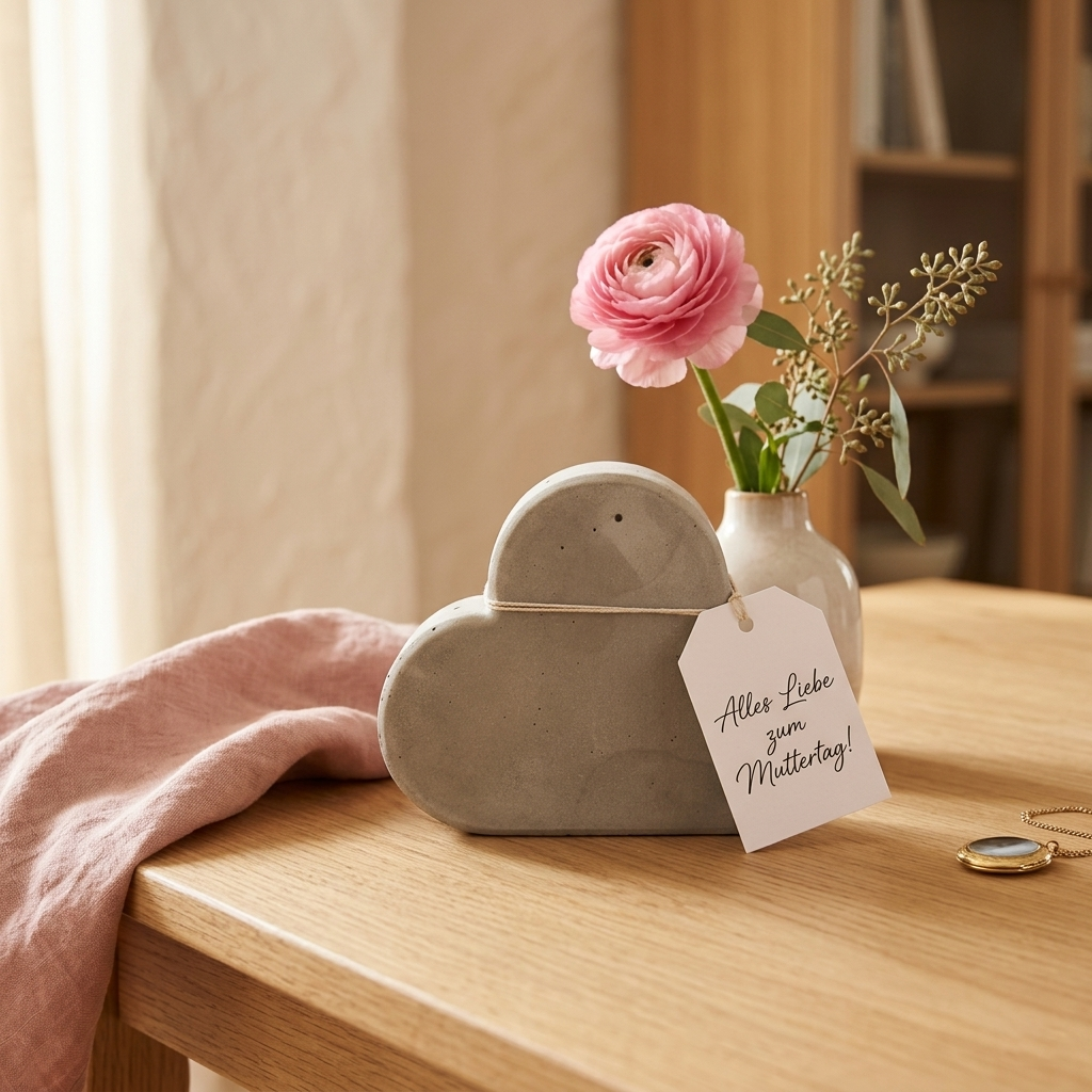 Muttertags Geschenk, Beton Herz